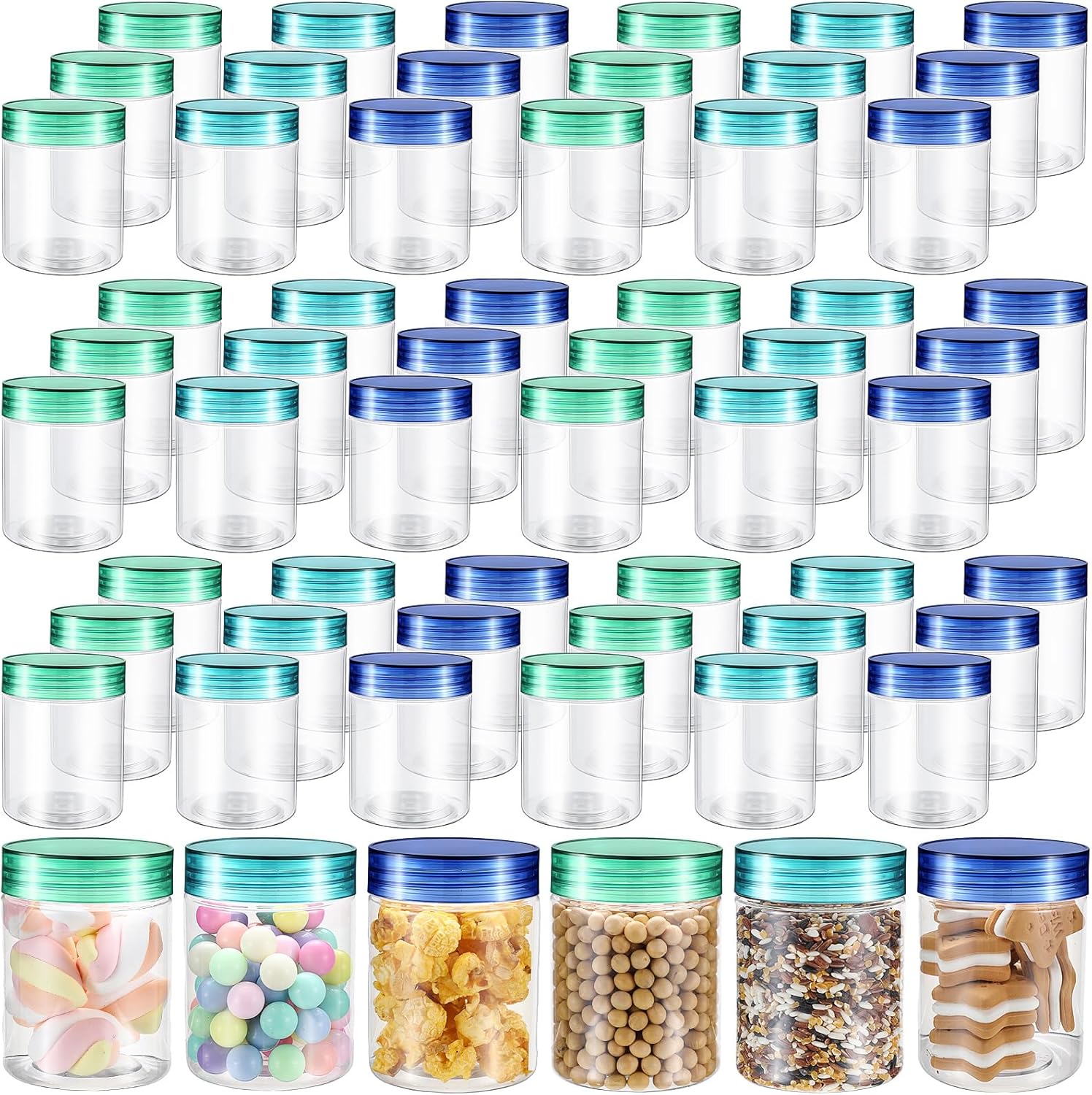 60 Pcs 8 oz Plastic Jars with Lids for Travel and Storage