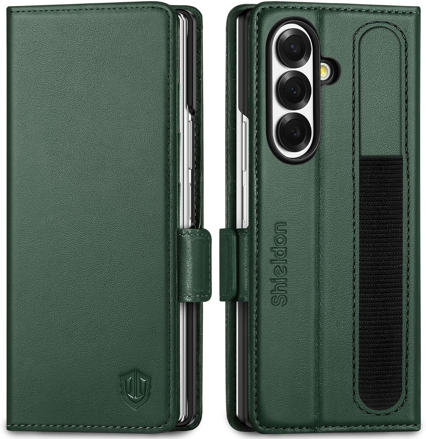 Genuine Leather Magnetic Wallet Case for Galaxy Z Fold7 2025