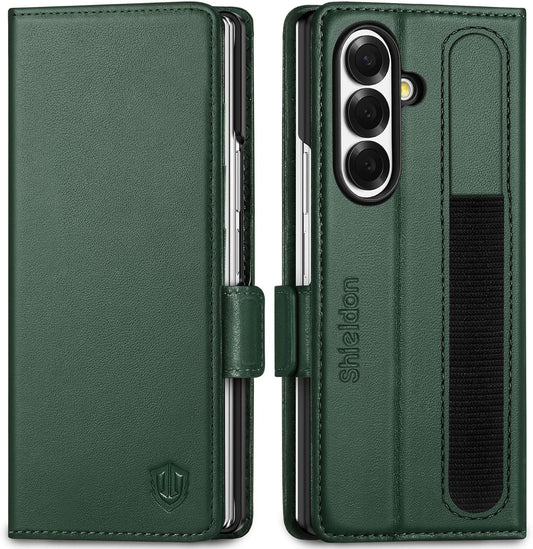 Genuine Leather Magnetic Wallet Case for Galaxy Z Fold7 2025