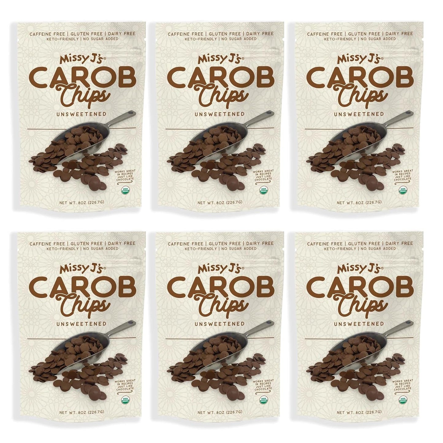 Organic Unsweetened Carob Chips for Baking and Snacking