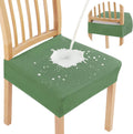 Smiry Waterproof Seat Covers for Dining Room Chairs Set of 8 - Green