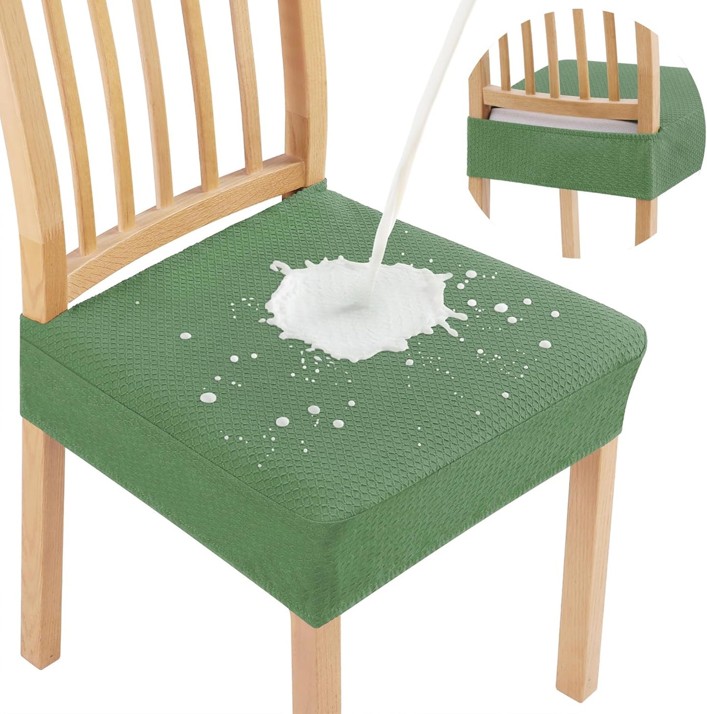 Smiry Waterproof Seat Covers for Dining Room Chairs Set of 8