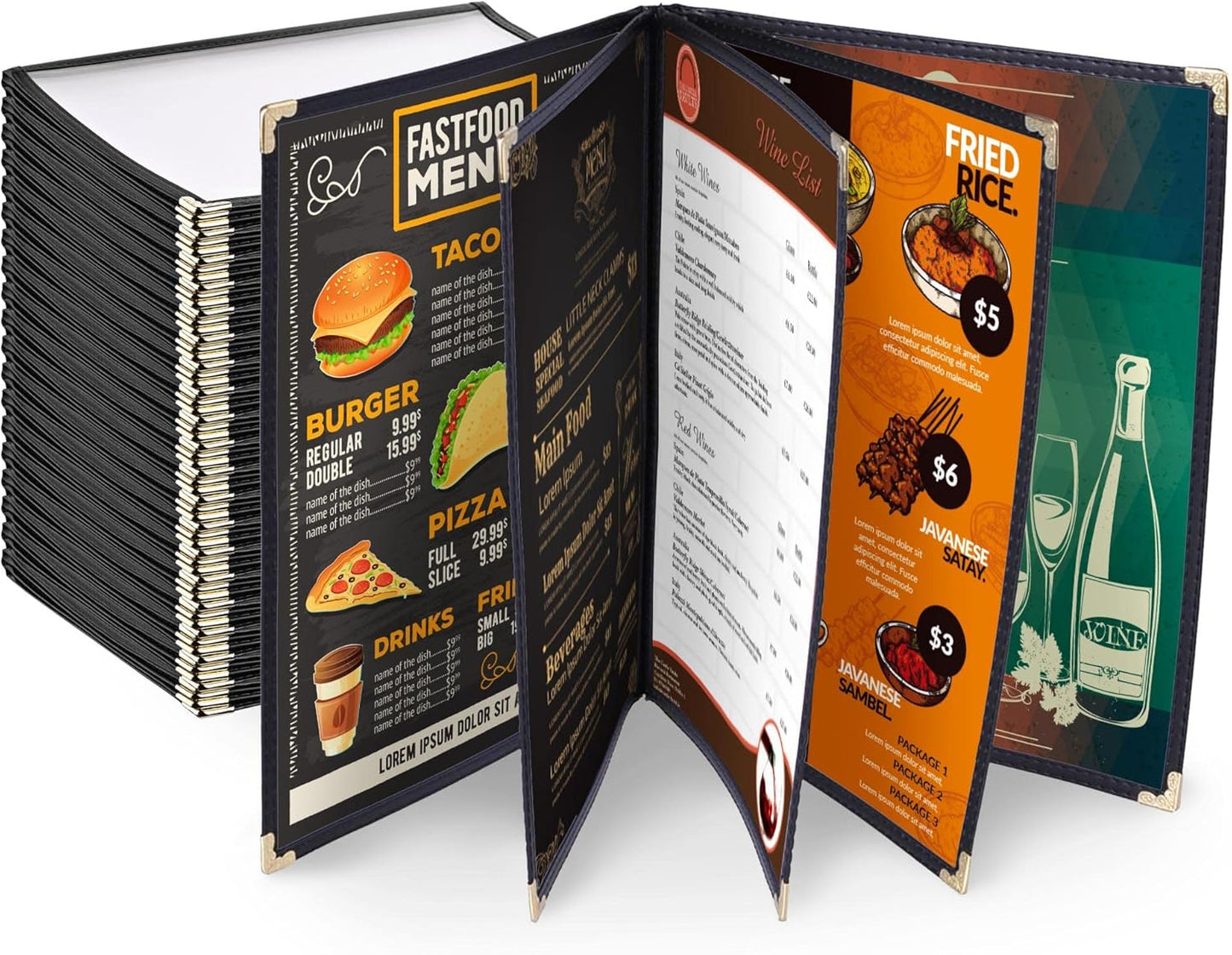 WeChef 20 Pack Restaurant Menu Covers for Elegant Display