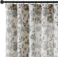 Vangao Linen Blend Black Floral Curtains for Light Filtering