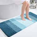 Bathroom Runner Rug 47x20 Peacock Blue - Soft Microfiber Bath Mat