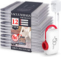 VMstr Vacuum Seal Bags for Clothing Travel - 12 Pack Set
