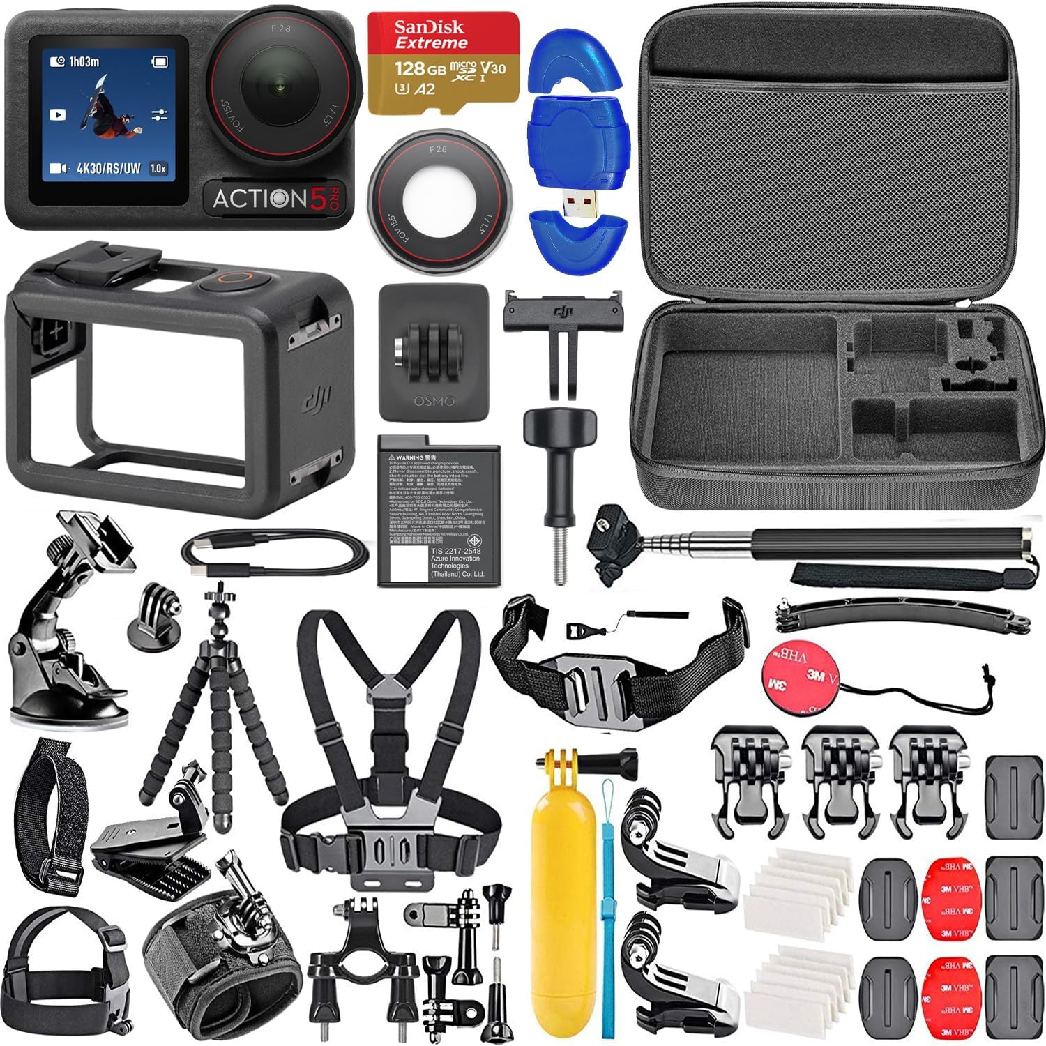 DJI Osmo Action 5 Pro Combo: 4K/120fps Video, Waterproof, Stabilized