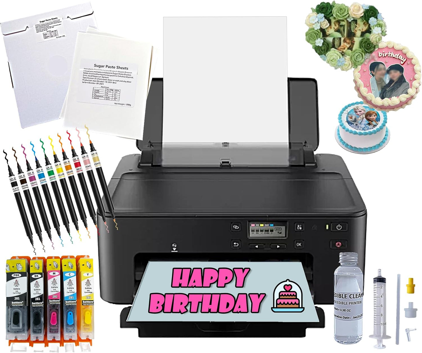 Newest Topper Cake Image Printer Set with Ink and Frosting Sheets