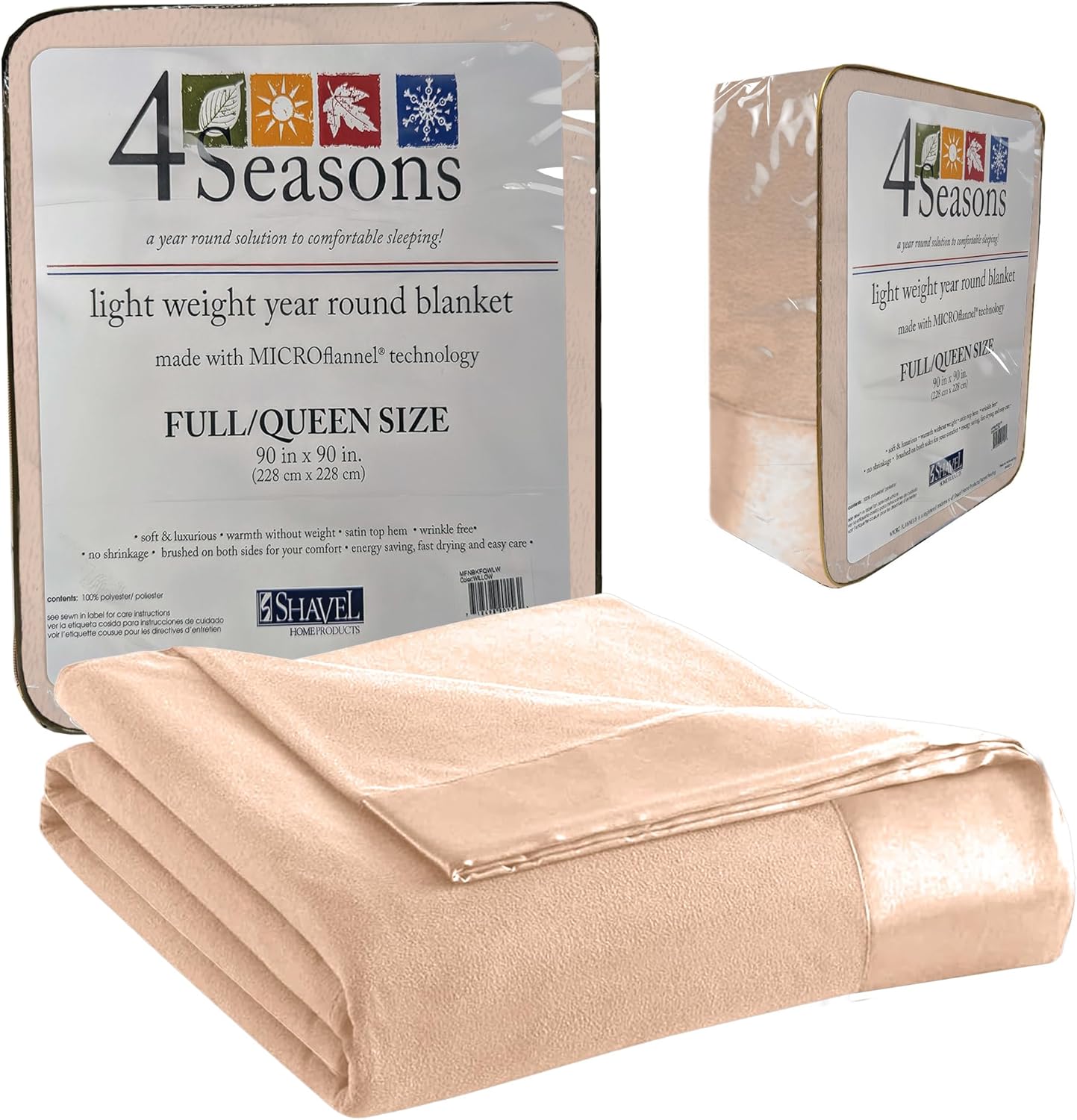 Thermee Micro Flannel Full/Queen Size Blanket for Cozy Comfort