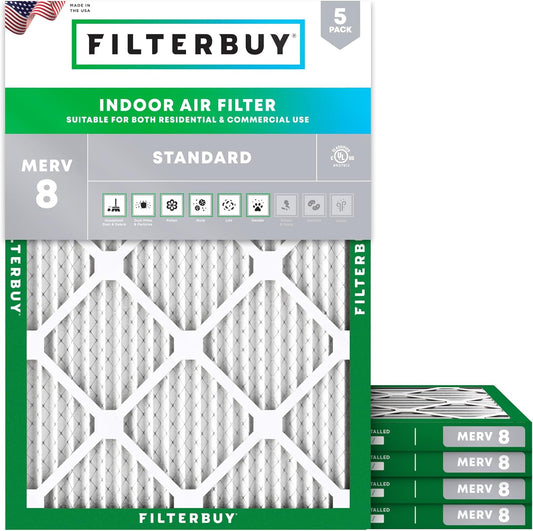 Filterbuy 21x23x1 Air Filter MERV 8 for Dust & Allergy Defense