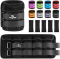 Adjustable Ankle Weights Pair 2-20 lbs - Removable Sandbag Set