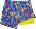 Mens Swim Trunks with Compression Liner 5in Stretch Beach Shorts inner