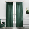 Forest Green Curtains 96 in Long Semi Sheer Panels - Light Filtering