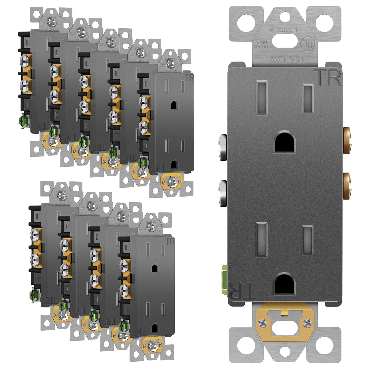 ENERLITES Elite Series Decorator Receptacle for Safety and Style