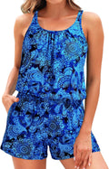 Tempt Me Romper One Piece Swimsuit with Pockets - Modest Boyleg DESIGN