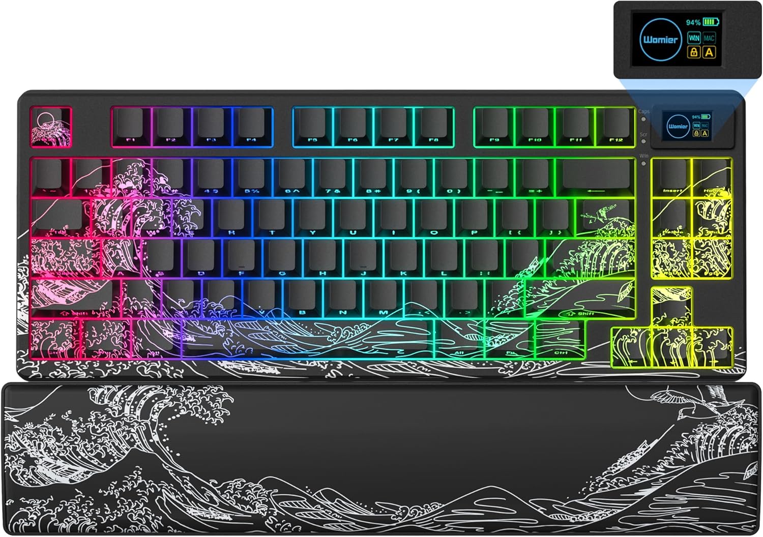 Womier 75% Wireless Mechanical Keyboard with Multimedia Screen