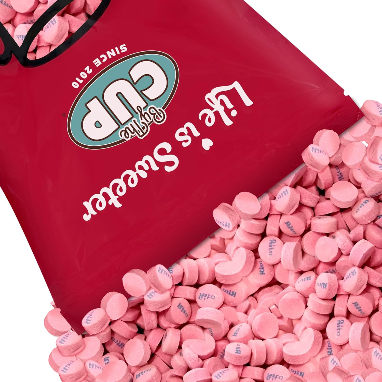By The Cup Pink Wintergreen Canada Mints in 5.25 lb Bulk Bag