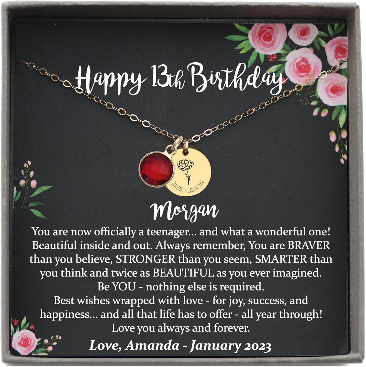 Be Wished Personalized 13th Birthday Gifts for Girls Necklace
