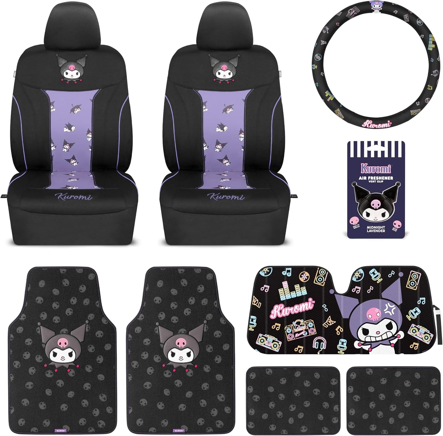 Kuromi Car Seat Covers and Accessories Gift Pack for Women