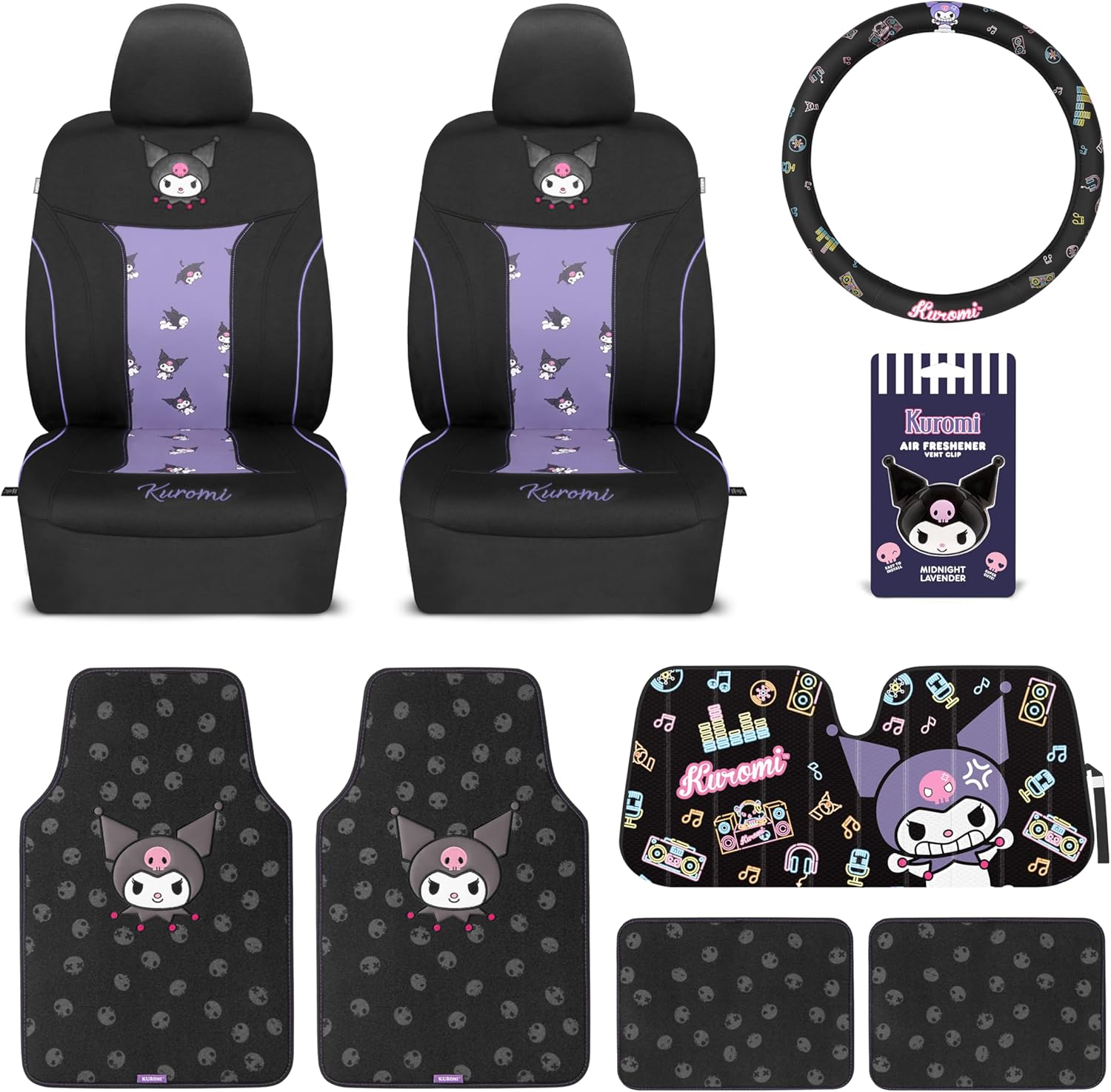 Kuromi Car Seat Covers and Accessories Gift Pack for Women