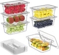 1/4 4ft Food Pans 6 Pack with Lids - Stackable Commercial Storage