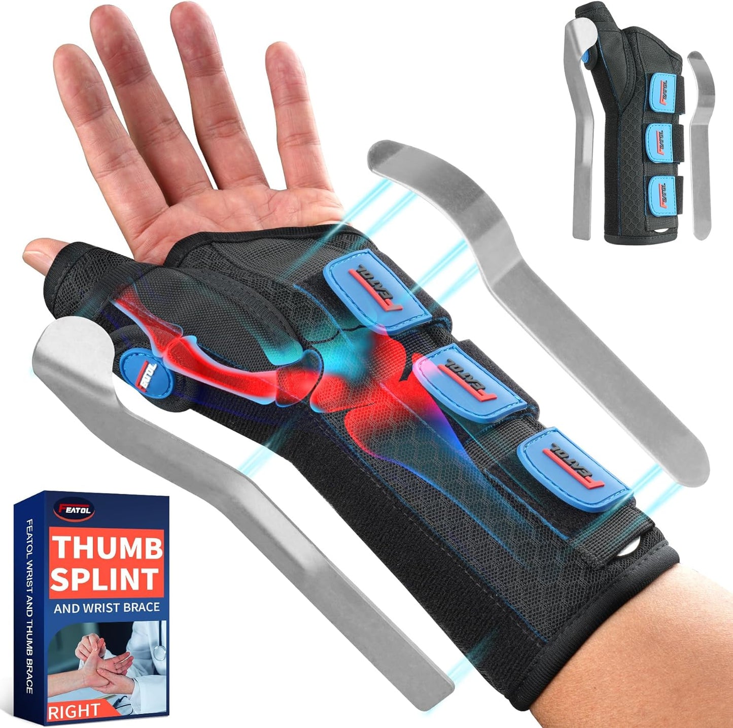 FEATOL Carpal Tunnel Wrist Brace for Night Support and Relief