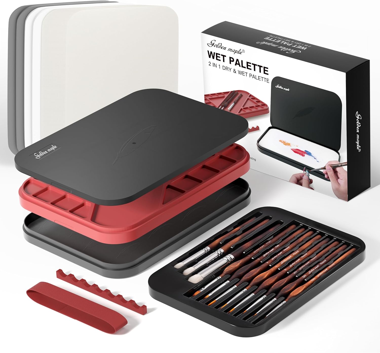Wet Palette for Painting Miniatures - 2 in 1 with Brushes & More