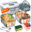 Electric Heated Lunch Box for Men 1.8L with 2 Containers - Fast 3IN1