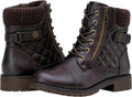 Vepose Women's Combat Ankle Boots Lace up Comfortable Short Booties on
