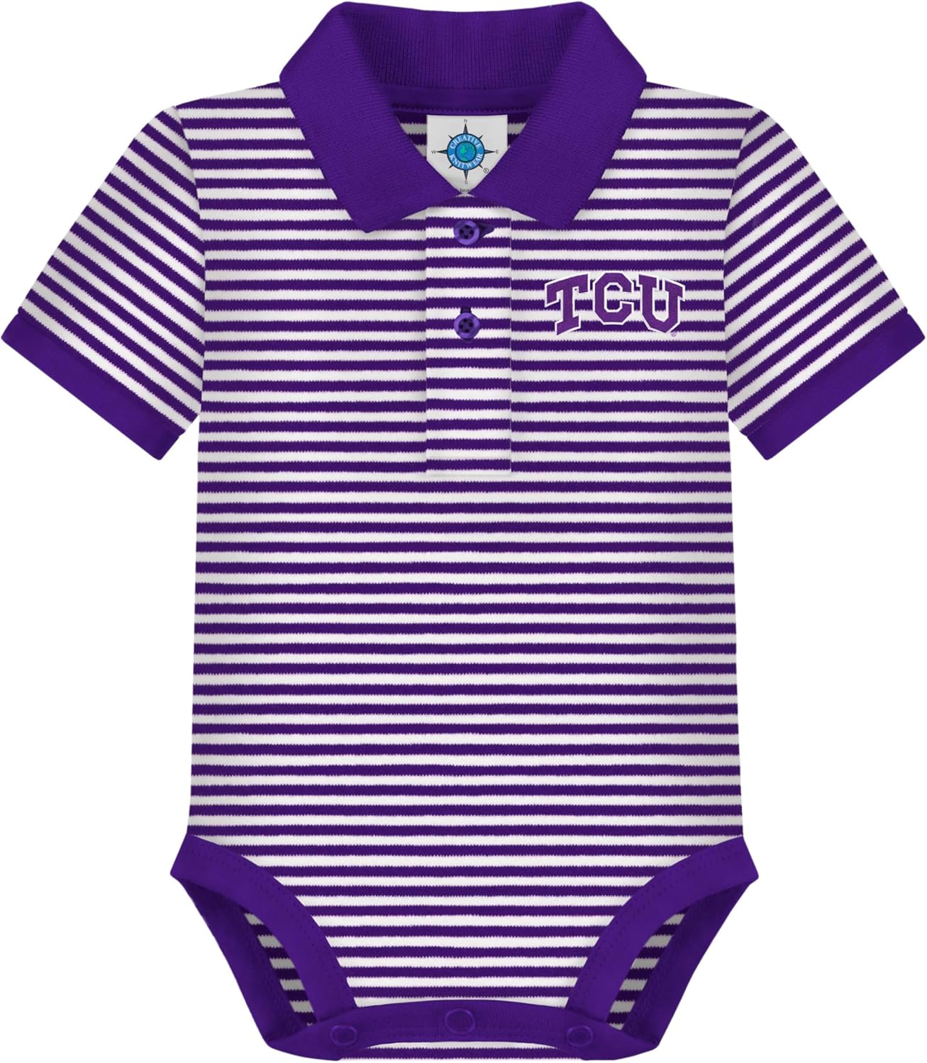 Creative Knitwear College Baby Striped Polo Bodysuit for Infants