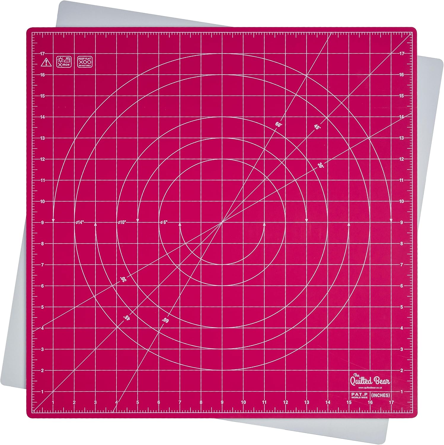 Rotating Cutting Mat 18in x 18in for Quilting & Sewing Needs