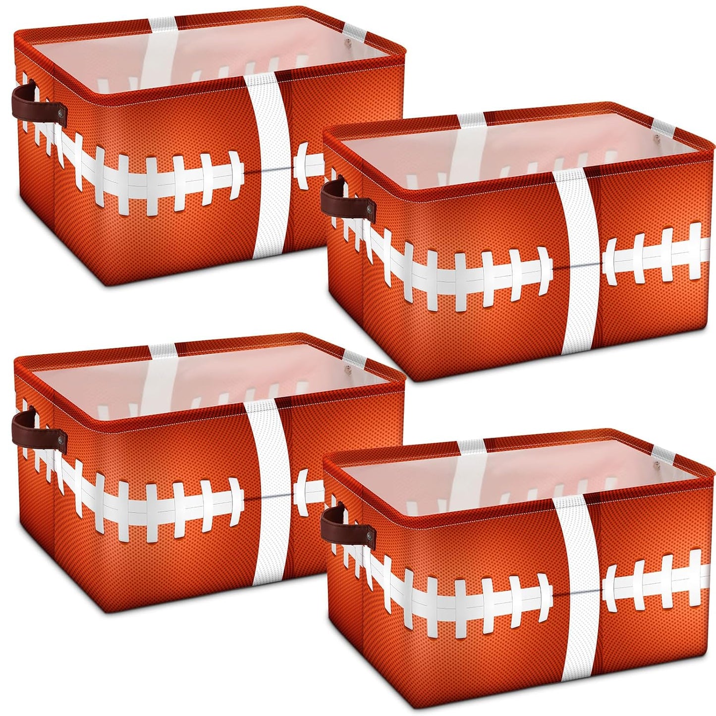 Bokon 4 Pcs Sports Ball Storage Bins for Kids Bedroom Organization