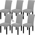 Waterproof Dining Chair Covers Set of 6 - Stretch Jacquard Fit