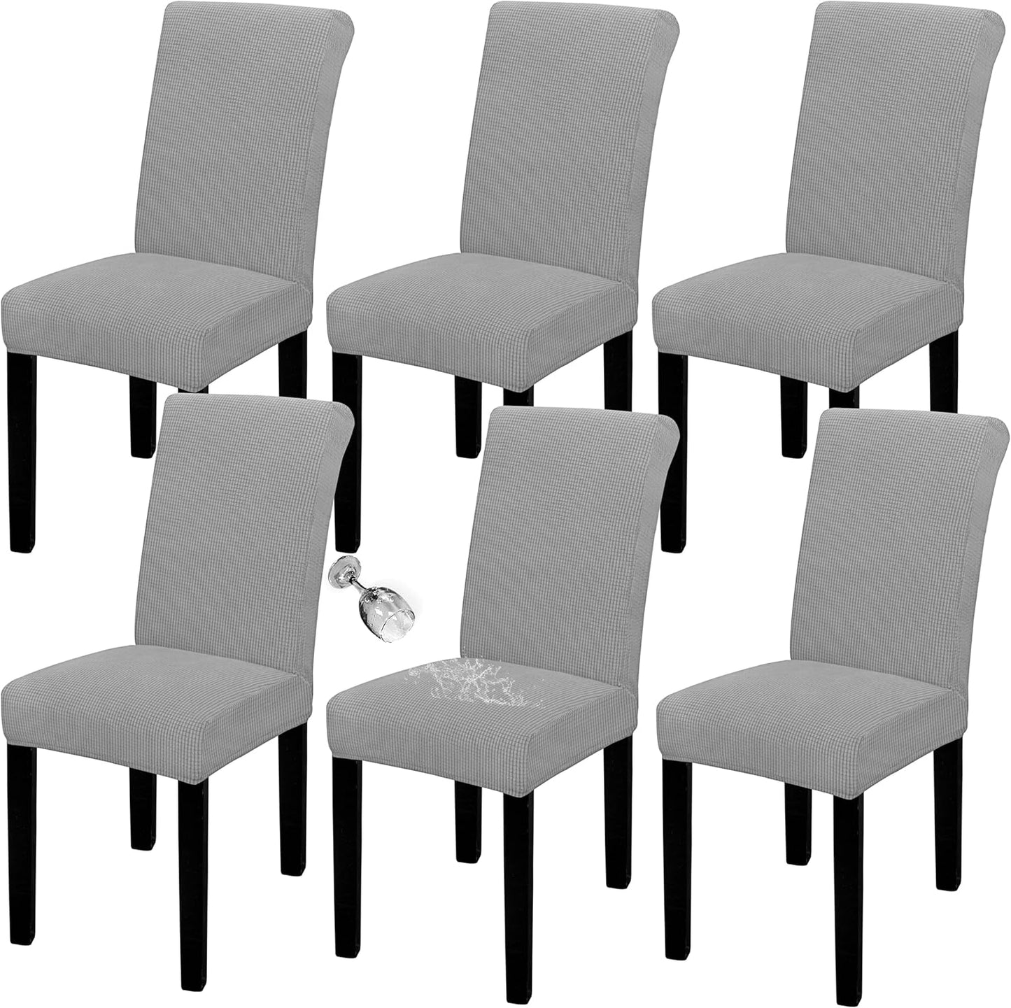 Waterproof Dining Room Chair Cover Set of 6 for Parson Chairs