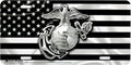 Marine Corps License Plate USMC Black Flag Plate - Front Fit