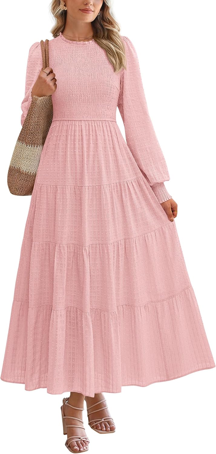 PRETTYGARDEN Women's Long Sleeve Maxi Dresses for Fall 2025