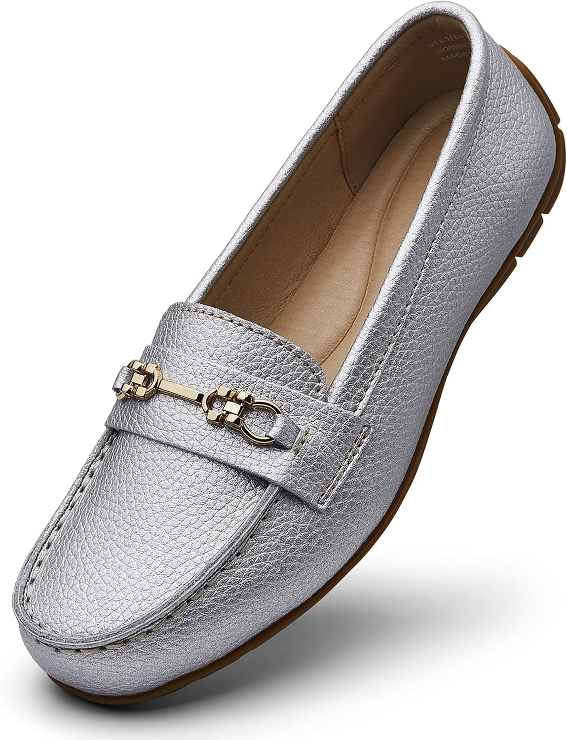 Women's Comfortable Lightweight Leather Loafers Slip-Ons for Work