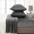 Great Bay Home King Size Velvet Plush Micro Fleece Sheet Set