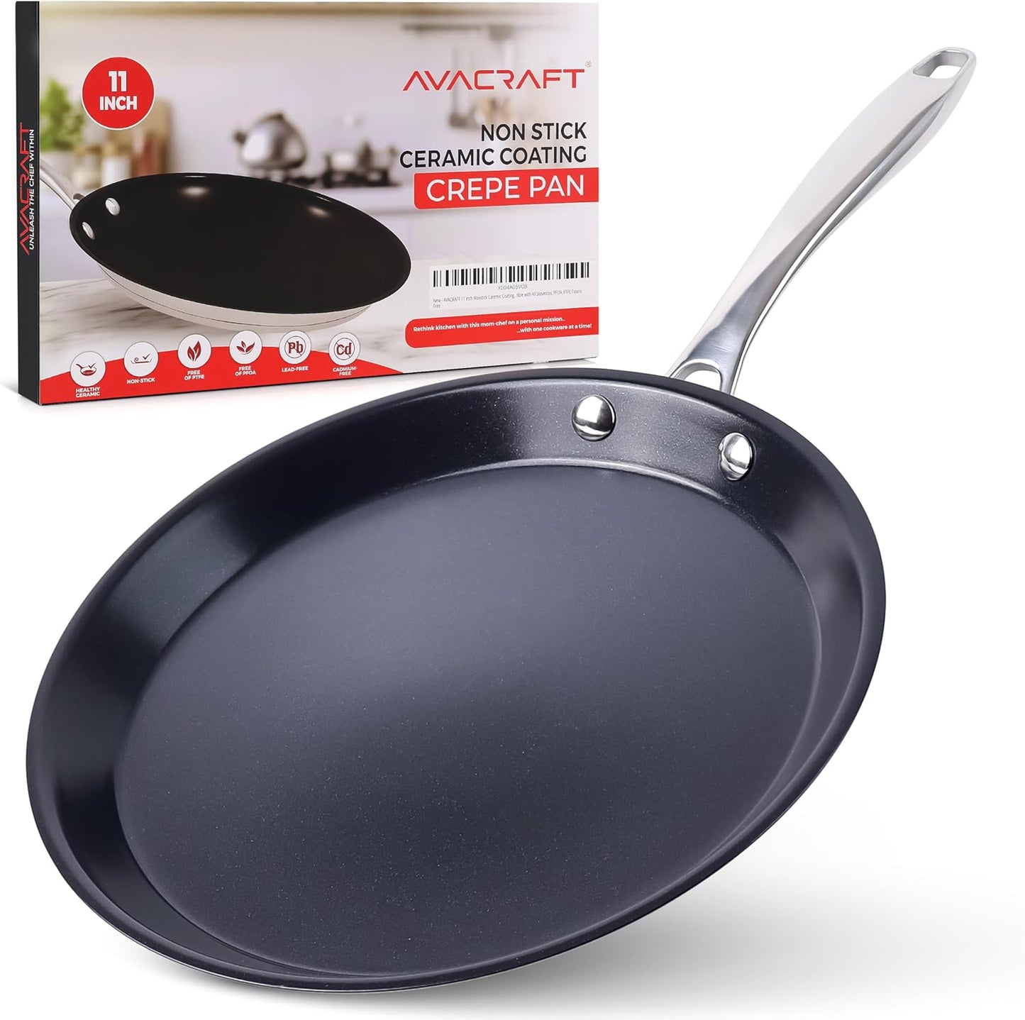 AVACRAFT 11 Nonstick Crepe Pan - Versatile & Safe Cookware