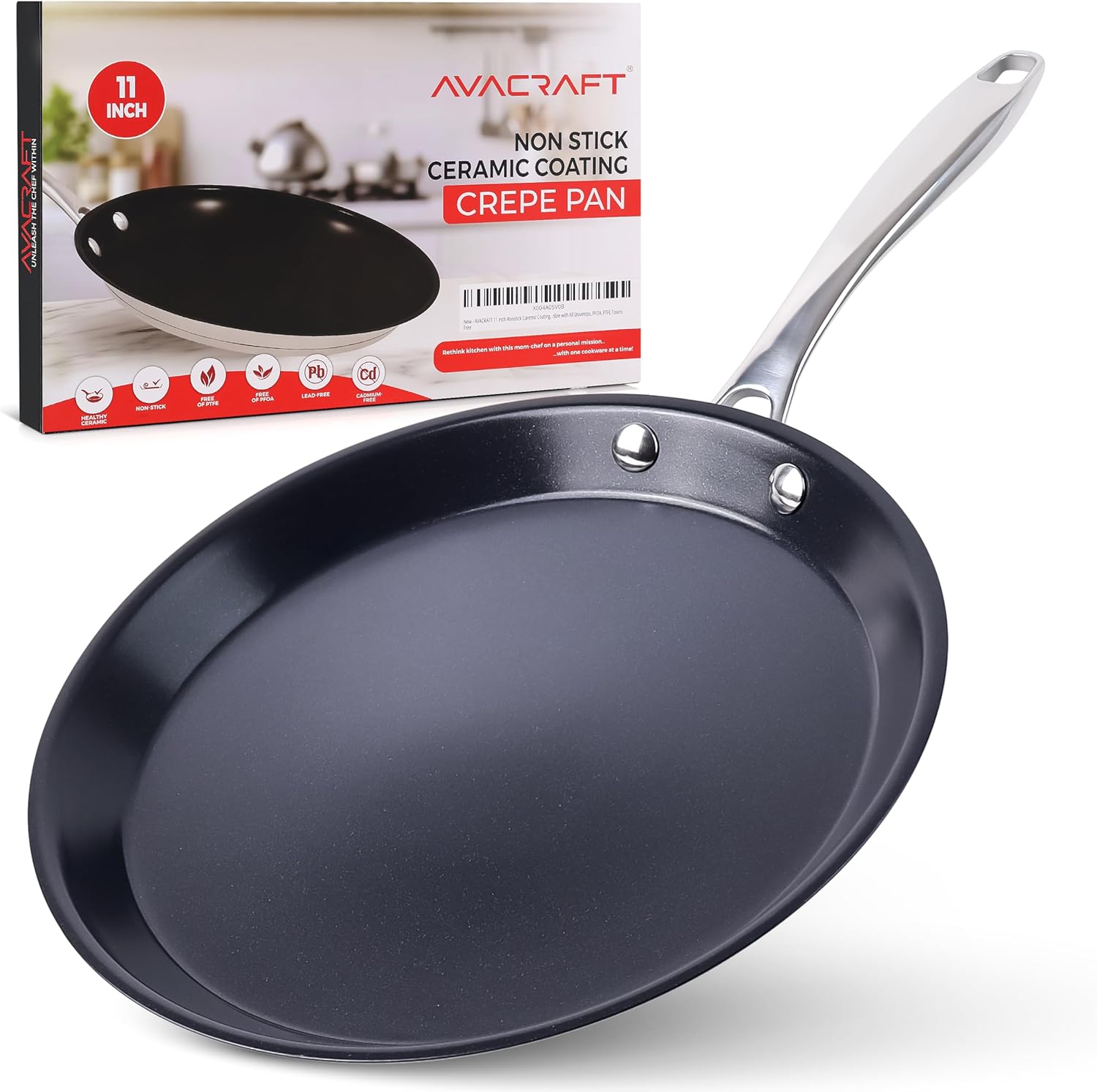 AVACRAFT 11 Nonstick Crepe Pan - Versatile & Safe Cookware