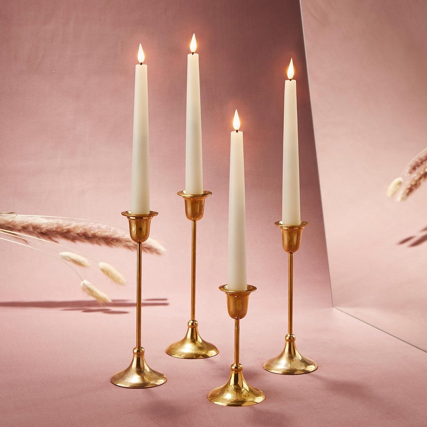 Flameless Taper Candles with Realistic 3D Flame for Home Decor