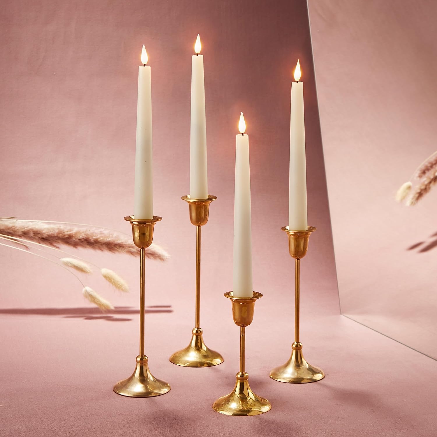 Flameless Taper Candles with Realistic 3D Flame for Home Decor