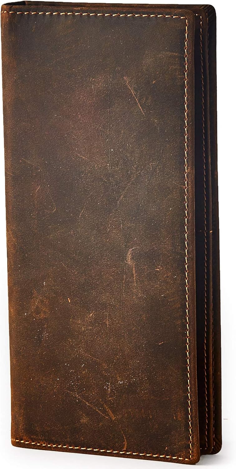 Vintage Top Grain Leather Wallet for Men with Gift Box