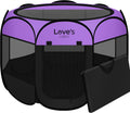 Medium Puppy Playpen Tent - Portable Foldable Dog Kennel Purple