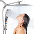 All Metal 3-Way Rain Shower Head 10 Spray Modes - High Pressure Combo