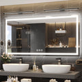 72x36 in LED Bathroom Mirror with Front Light and Backlit - Dimmable