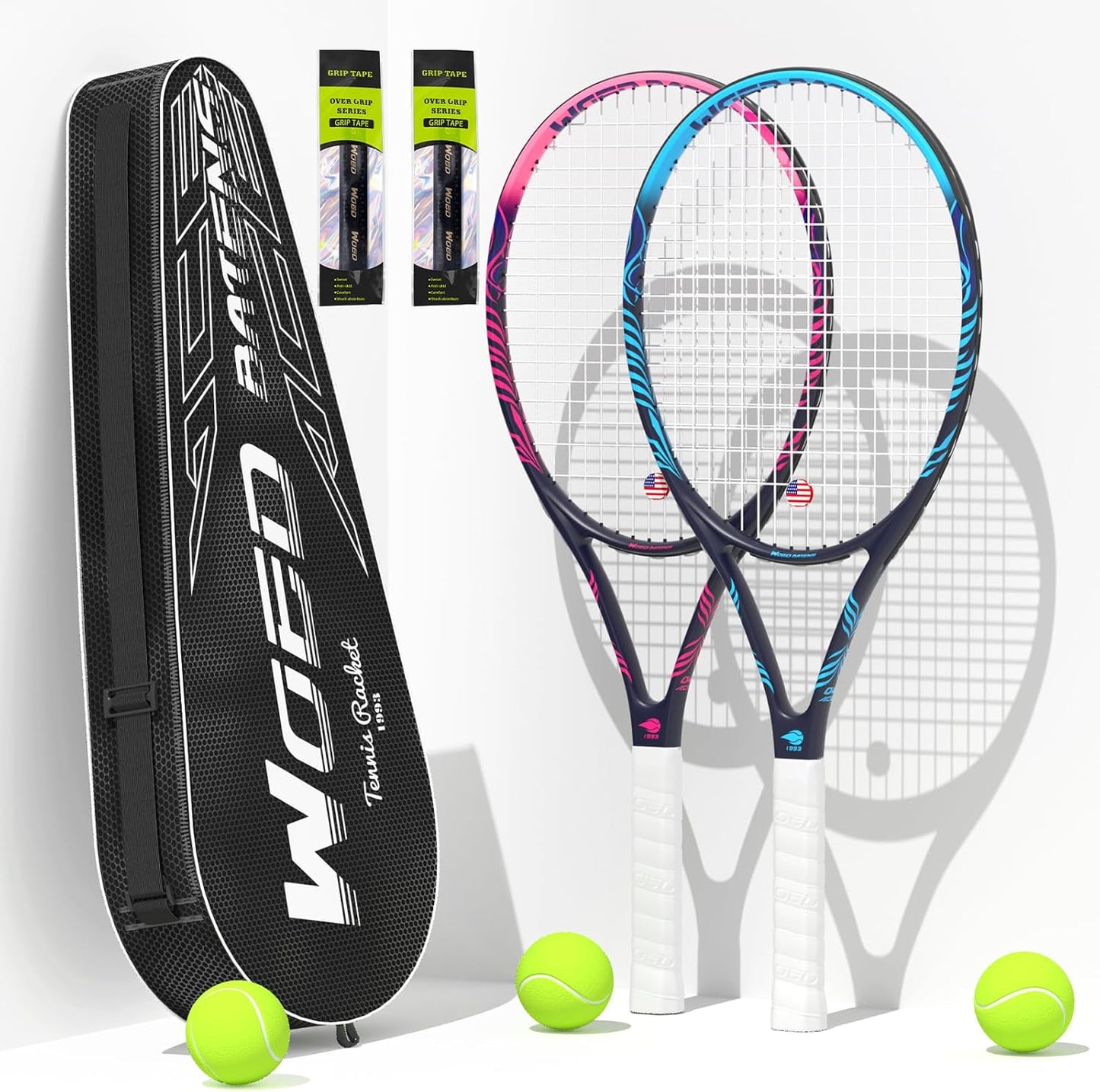 Adult 2 Player Tennis Racket for Beginners and Pros - 27in