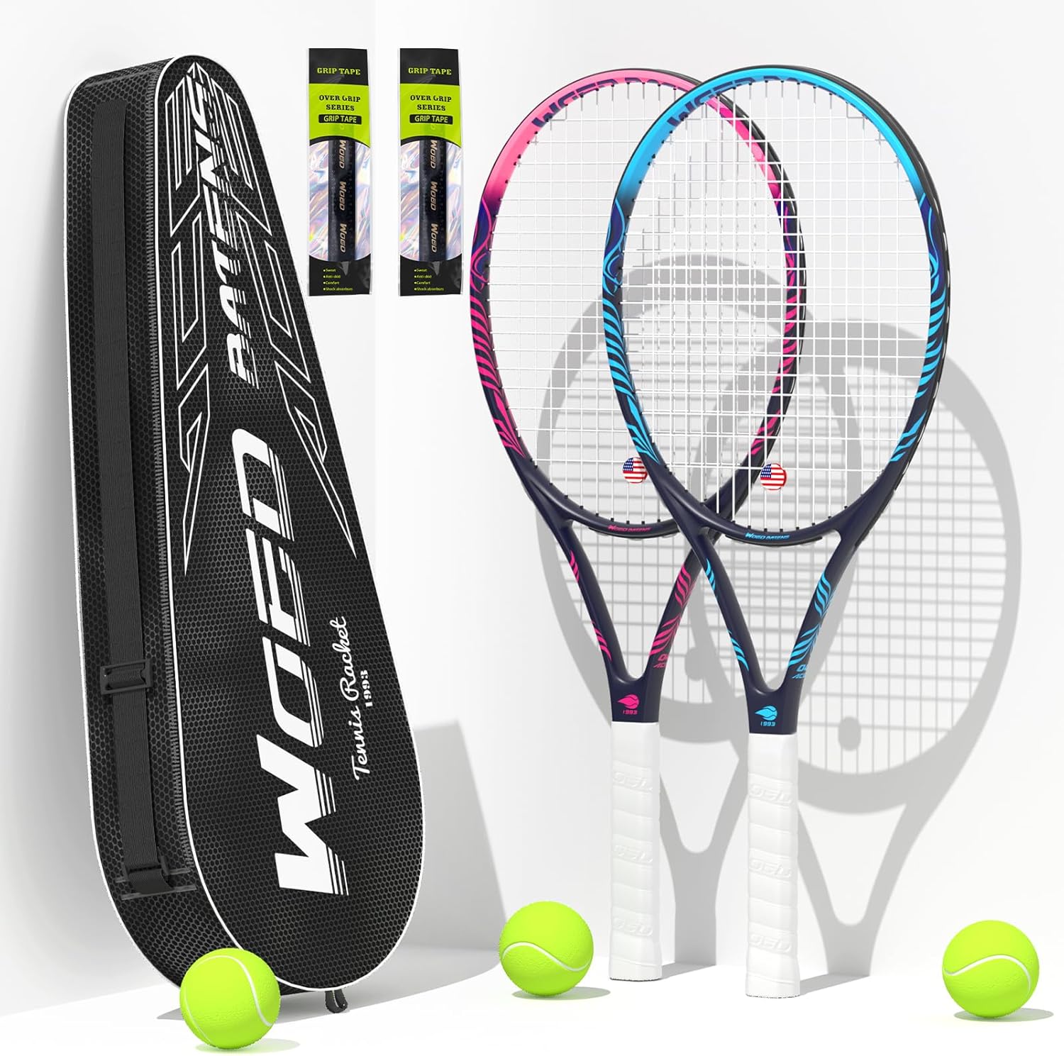 Adult 2 Player Tennis Racket for Beginners and Pros - 27in