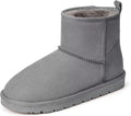 Womens Genuine Suede Boots Brown - Warm Anti-slip Ankle Snow Boots