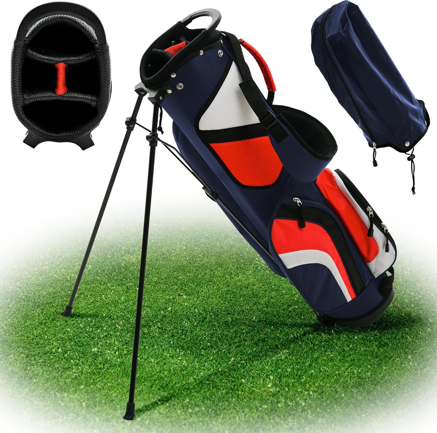 AK System Ultra-Lite Golf Stand Bag - 3 lbs, Rain Hood & Water-Repellent